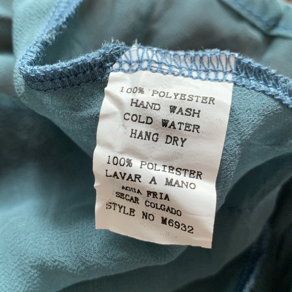 Monoreno for Anthropologie Sheer Tunic Tank Dress Women’s Blue Pockets Sz Large - Picture 10 of 12